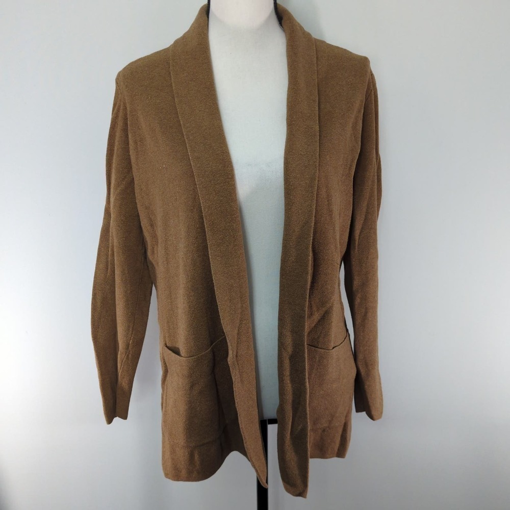 J. Crew‎ Factory RE-IMAGINED Tan Cotton Pocket Shawl Collar Cardigan Size XS